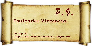 Pauleszku Vincencia névjegykártya